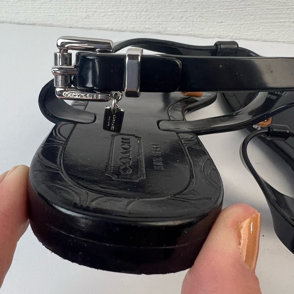 Coach Black Sandals with Silver and Brown Details - Picture 6 of 8